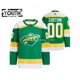 Dětské Hokejový Dres Minnesota Wild Personalizované Adidas 2022-2023 Reverse Retro Zelená Authentic